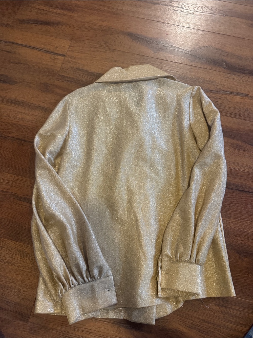 Vintage Metallic Gold Button-Up Shirt Jacket size 10 - Picture 5 of 7